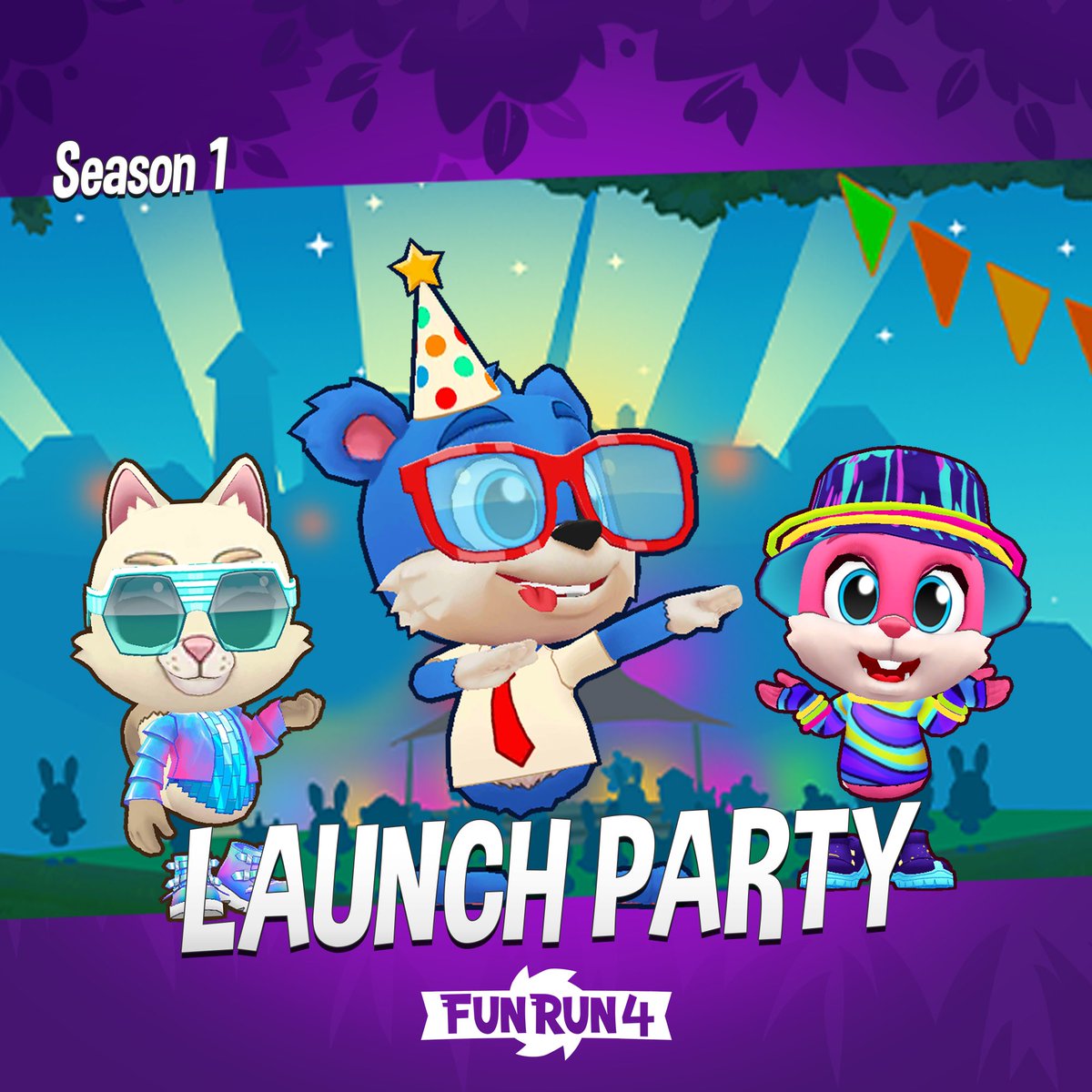 Fun Run 4 has launched! 🥳 Download now and get groovy with Runner Pass season 1 - Launch party!💃 Note! The Runner Pass rewards include the outfits and Groove win animation pose pictured, but not the Animals. #FunRun #FunRun4 #GameLaunch #PlayNow