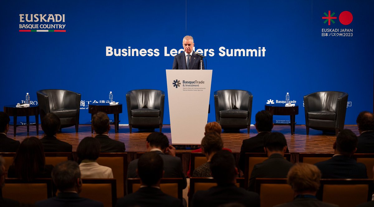industriaEUS's tweet photo. 🇯🇵🗾 Euskadiren gaitasun teknologiko eta industrialak ezagutarazteko asmoarekin #BusinessLeaderSummit jardunaldia antolatu du Jaurlaritzak, Japoniako Ekonomia + Industria Ministerioarekin eta energia-sektoreko 30 industria-enpresarekin batera.
📎 https://t.co/dlR69Cq6pq https://t.co/pKIg6YROcj