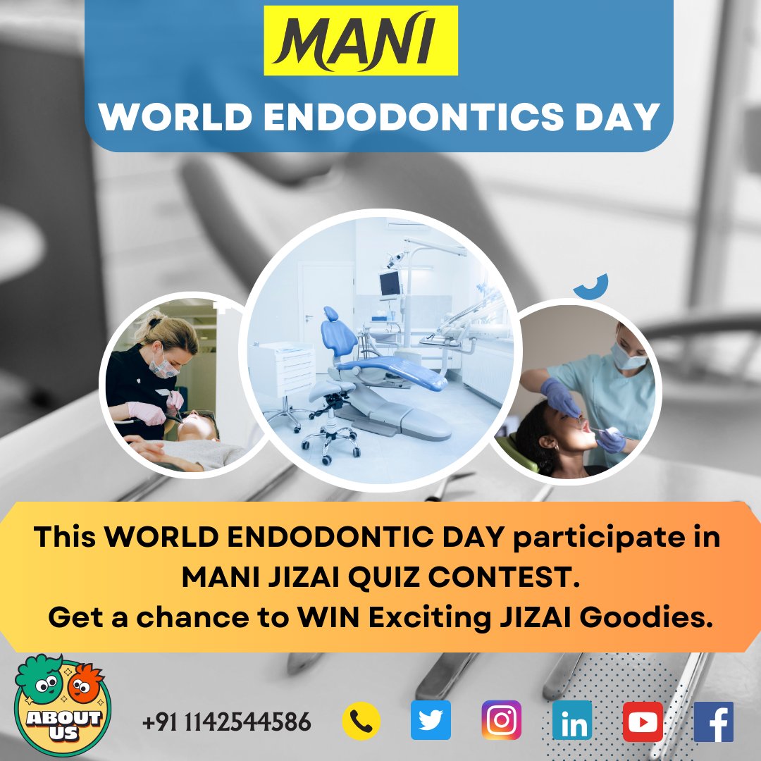 ManiMedicalInd's tweet photo. ๐ฆทParticipate in #MANI #JIZAI #QUIZCONTEST.๐
#WINExciting #MANI #Goodies.๐
*Please refer the Terms & Conditions.๐
Link : https://t.co/sNK8b3xlAh
#dental #dentist #dentistry #dentalcare #endodontics #dentalmarketing #marketing #dentalfamily #dentistryworld #digitalmarketing https://t.co/Be0cv6LKv0