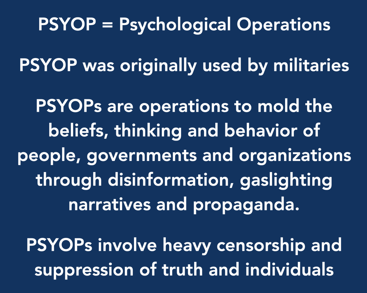 JKernerOT's tweet photo. The puppet Biden regime is a PSYOP

Covid-19 is a PSYOP

mRNA products masquerading as ‘vaccines’ are a PSYOP

Climate crisis is a PSYOP

J6 was a PSYOP, and Trump’s indictments are a PSYOP

The Patriot Act is a PSYOP

Wide open borders to allow invasions of illegals is a PSYOP

Ukraine is a PSYOP

The militant trans campaign targeting women and highly impressionable children and teens is a PSYOP

Censorship “to protect people from harmful misinformation” is a PSYOP

Such economic laws and bills as Affordable Care Act (Obamacare), Inflation Reduction Act and Omnibus Bills are PSYOPs

Woke is a PSYOP

Political correctness and cancel culture are PSYOPs

Any others?