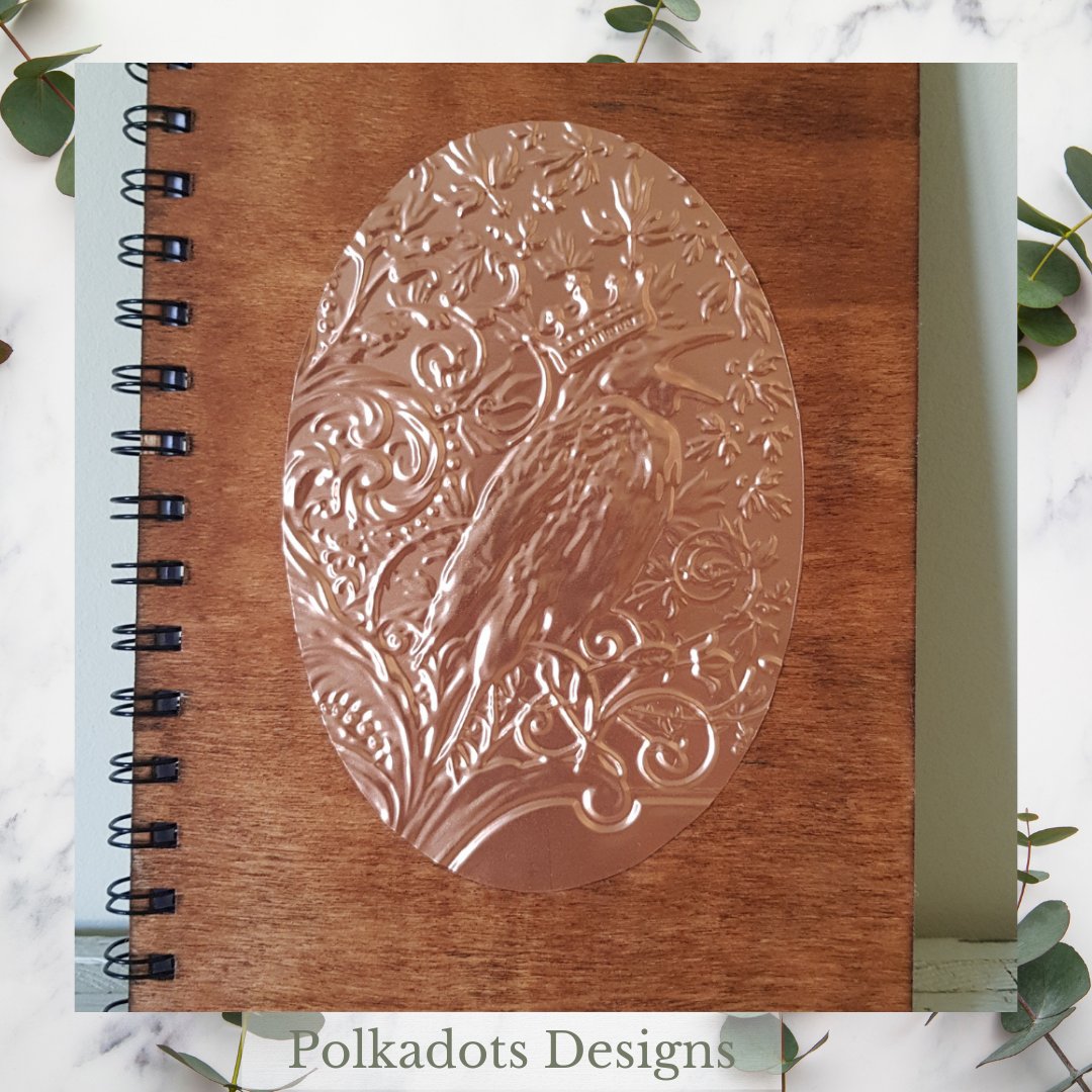 Hand embossed copper metal design, wooden notebook . Use it to jot down your thoughts, ideas, & plans in a truly unique & beautiful way. #copper #handmade #woodennotebook #notebook #journal #writing #planner #organization #giftideas #stationery #officeaccessories