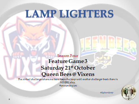 LightersLamp's tweet photo. IT'S TIME FOR @WNIHLhockey FEATURE HOCKEY!

Gameday four for the @LightersLamp as the @SolihullVixens host @QueenBeesHockey.

Even at this early stage, this'll be crucial for both sides title hopes - and the bonus of taking the lamp back home. https://t.co/ceNOWFAZX9