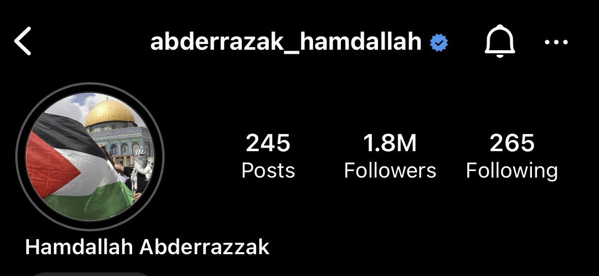 🚨🚨🚨🚨🚨🚨🚨🚨🚨🚨

عبدالرزاق حمدالله يقوم بتغيير صورة حسابه عبر انستغرام لدعم فلسطين ❤️🇵🇸