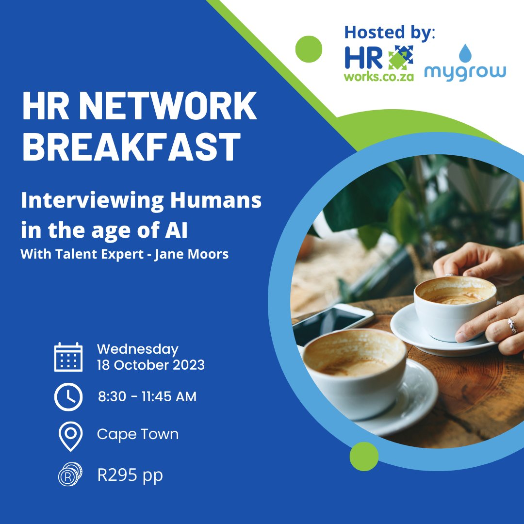 Looking forward to another fully booked HR Network Breakfast with our speaker Jane Moors on the topic of Interviewing Humans in the age of AI. Join the waiting list if you are feeling lucky! - lnkd.in/emtQzdj #recruitment #TalentAttraction #HRevents