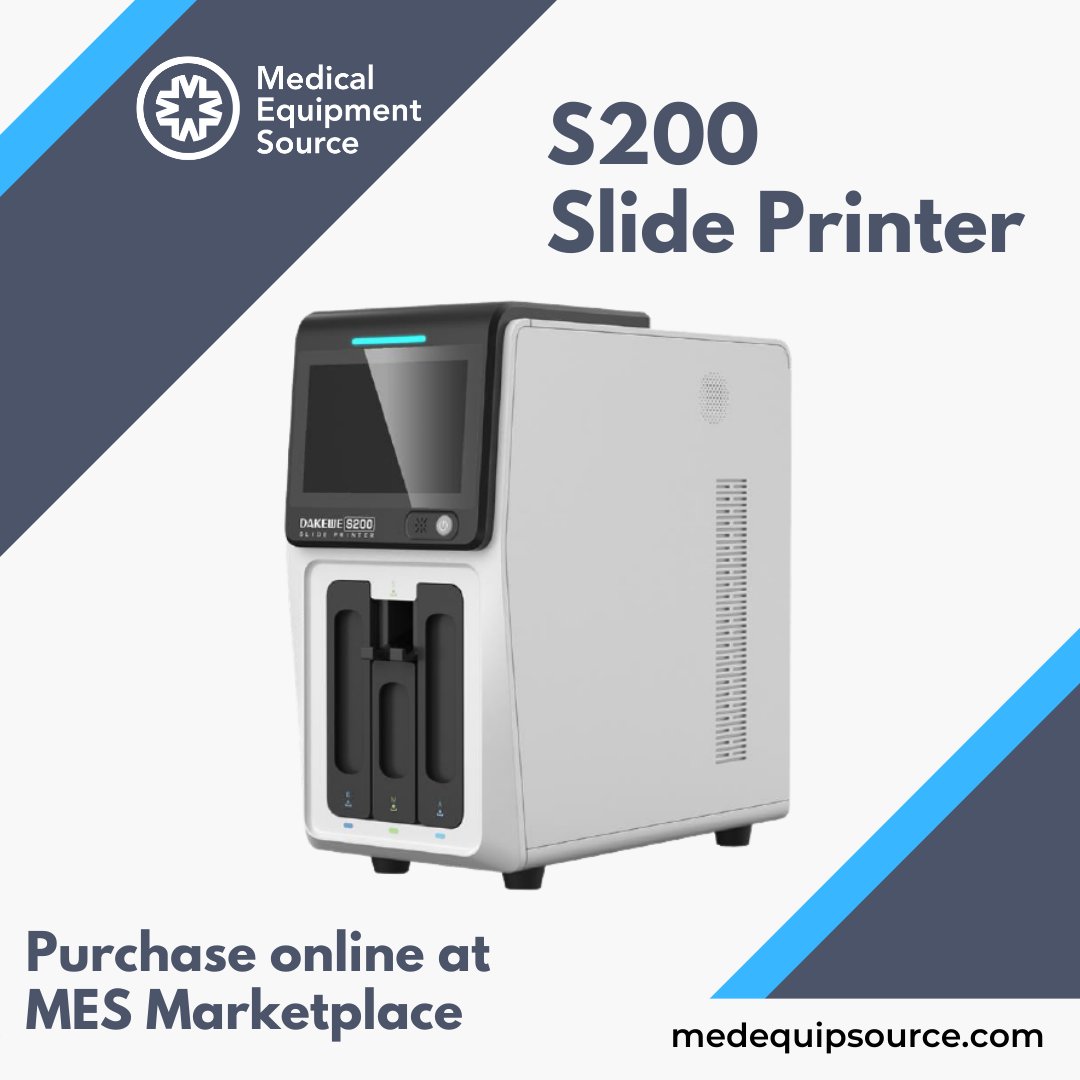 MedEquipSource's tweet photo. Featuring non-contact UV laser marking technology, the Dakewe S200 slide printer offers fast and consumable-free printing. The innovative upward slide delivery system allows smooth &amp; safe transport of slides. 

https://t.co/fZNsQm9bqC https://t.co/ZOw2x6GTVw