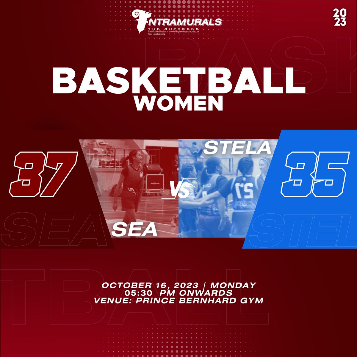 _thebuttress's tweet photo. SEA WBT won by a clutch against STELA WBT during Game 8 of the Basketball ladder, garnering SEA WBT's first win. #SLUIntramurals2023 https://t.co/0QGyJblgh5