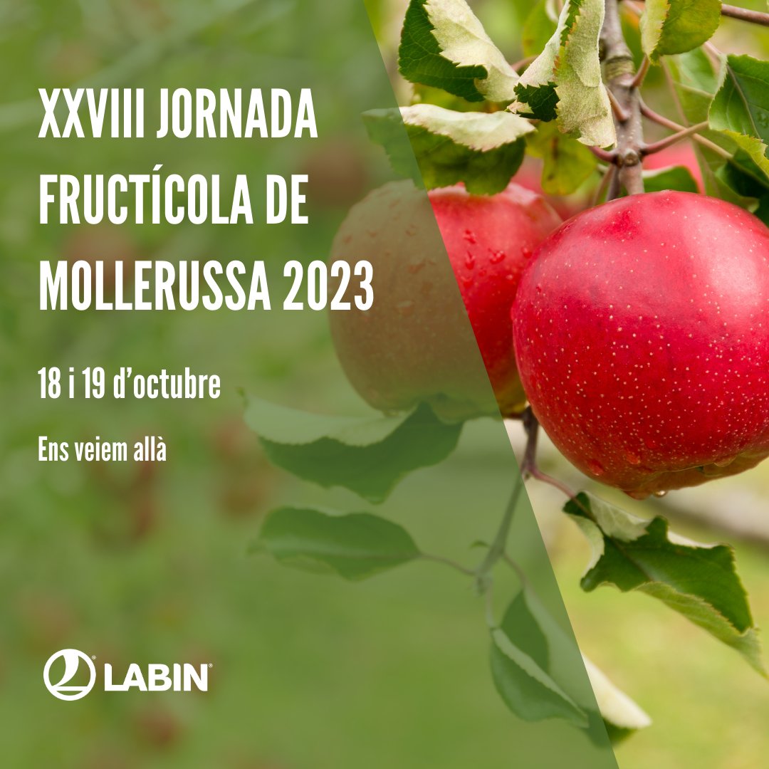 Els propers 18 i 19 d'octubre estarem a la XXVIII Jornada Fructícola de Mollerussa. Us esperem al nostre stand! 😃🙌

#labin #solucioneslabin #jornadafructícolamollerussa