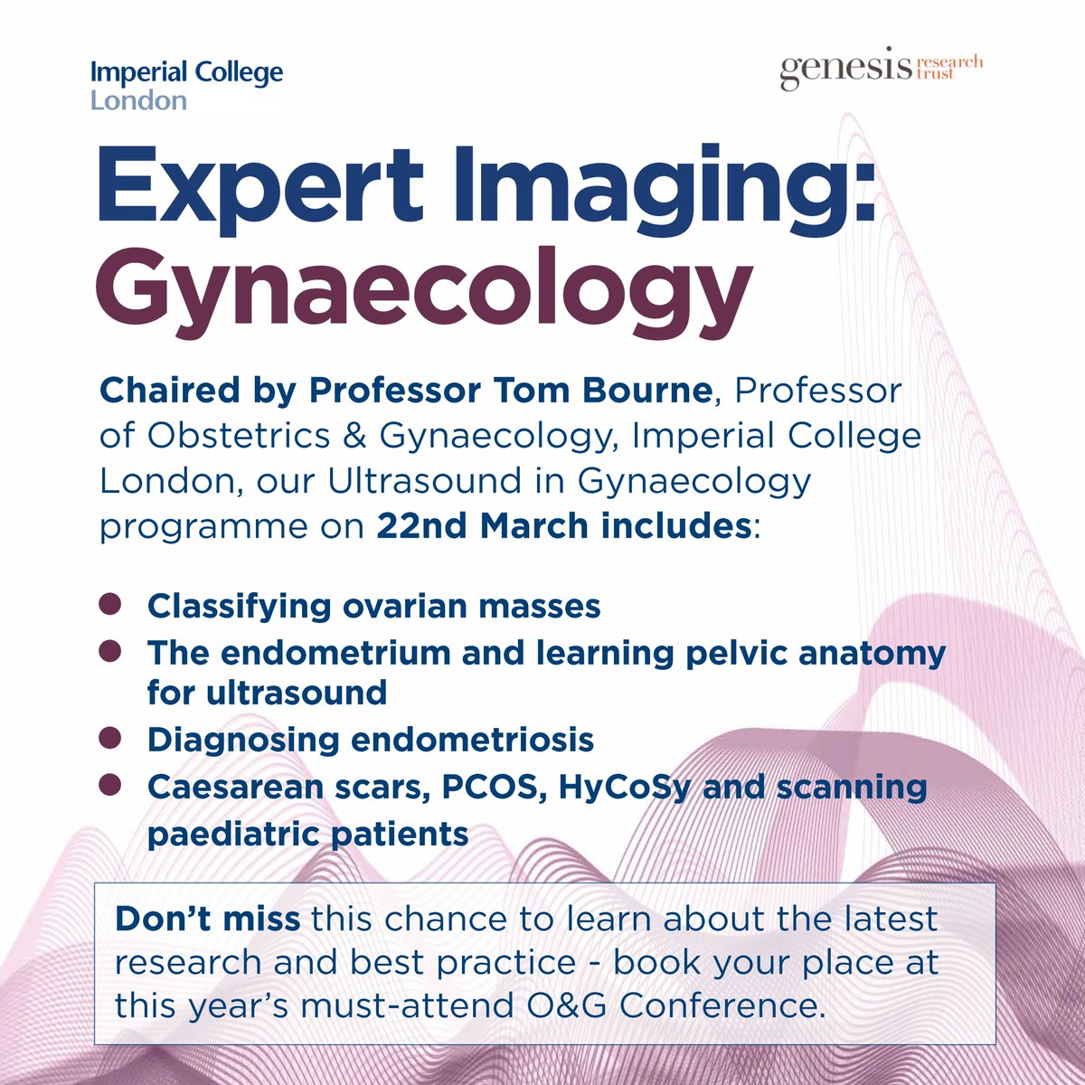 All you need to know about EIOG 2024's dedicated #gynaecology seminar👇

📅Fri 22nd Mar 2024 
📌 QEII Conference Centre, Westminster, London
🩺Chaired by @proftombourne Professor of #Obstetrics & #Gynaecology @imperialcollege 
ℹ️ Full programme & tickets bit.ly/44U8MEw