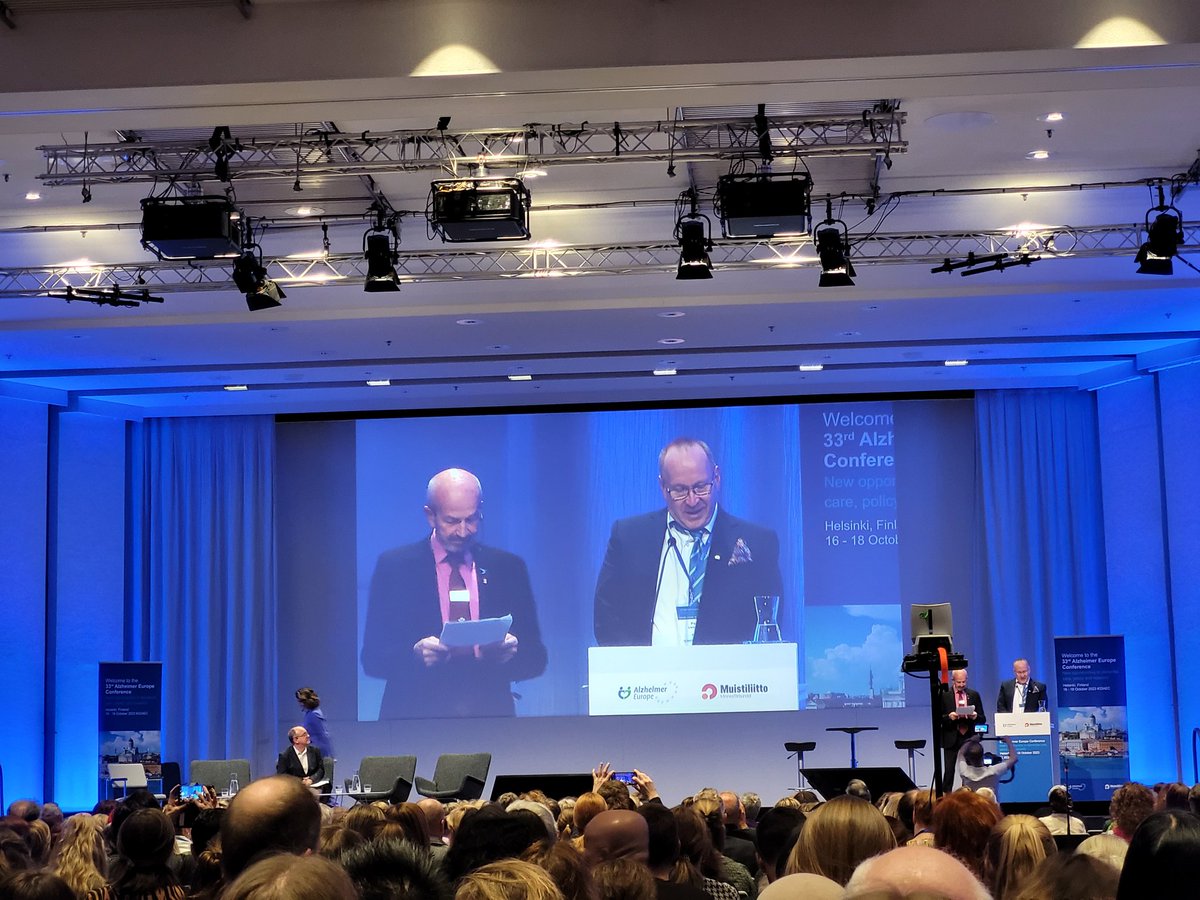 Powerful words by Chris and Petri from the 'European working group of people with dementia'. Seeing the person behind their diagnosis is not enough, involving people with dementia structurally in everything that matters to them is the way forward! #33AEC