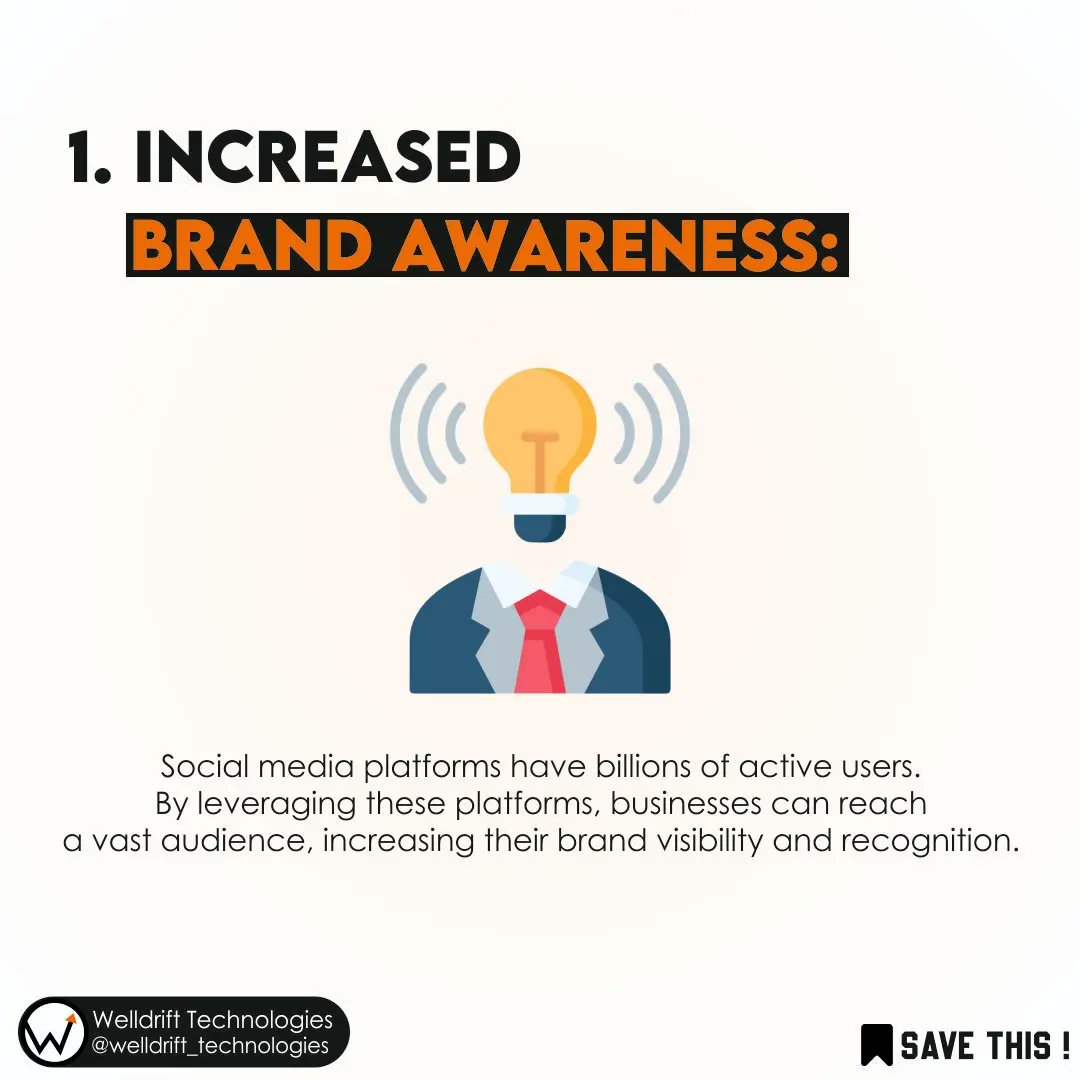 WellDrift_tech's tweet photo. 𝐖𝐡𝐲 𝐒𝐨𝐜𝐢𝐚𝐥 𝐌𝐞𝐝𝐢𝐚 𝐌𝐚𝐫𝐤𝐞𝐭𝐢𝐧𝐠 𝐢𝐬 𝐢𝐦𝐩𝐨𝐫𝐭𝐚𝐧𝐭 𝐟𝐨𝐫 𝐁𝐮𝐬𝐢𝐧𝐞𝐬𝐬

1. Increased Brand Awareness
2. Cost-Effectiveness
3. Marketplace Insights

 #socialmarketing #marketingdigital #digitalmarketing #socialmediamanager  #digitalmarketingagency https://t.co/kB6yBaExDV