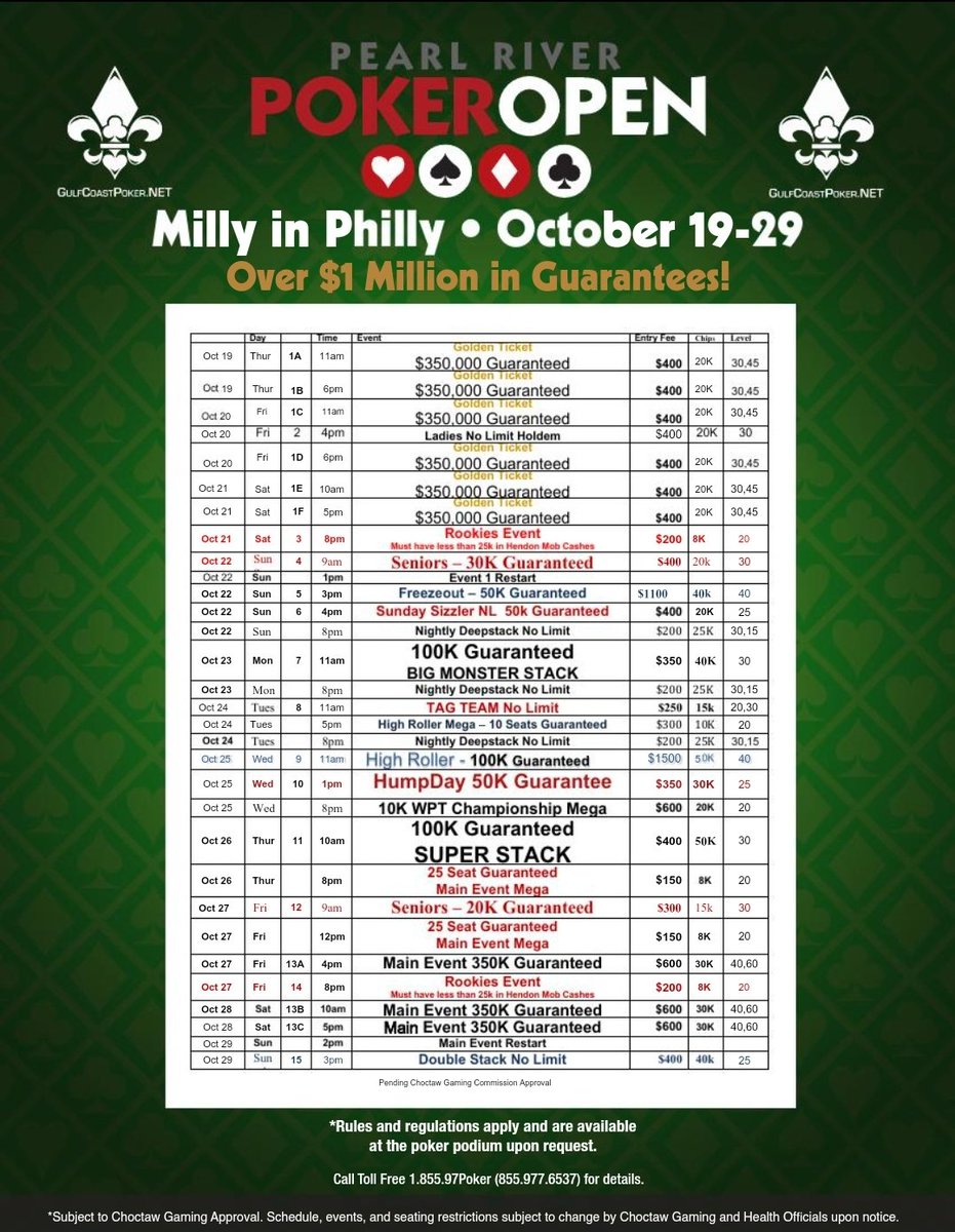 GCPNet's tweet photo. Goodbye @harrahsnola Thank you to the staff and poker room for a great event.  Thank you Maker's Mark for the prizes and sponsorship!

Players HUGE thanks for a great turnout and series!

Now it is hello @PRRofficial  we got another packed Milly in Philly!  See you Thursday! https://t.co/pYY3gK5PHA