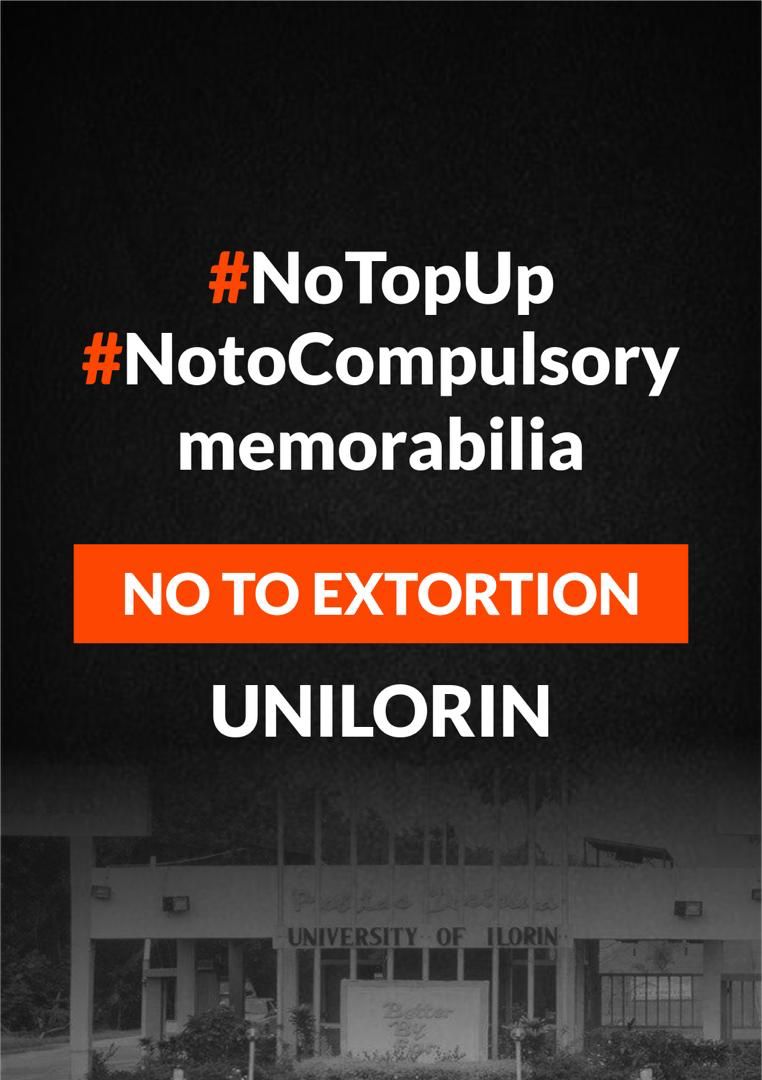 The University of Ilorin is trying to extort its graduate by imposing a compulsory memorabilia fee and top up convocation fee.
This is a cruel act that doesn’t put into consideration the financial capacity of said graduates.
@femifalana_SAN @TheBolaATinubu
#NoToExtortion