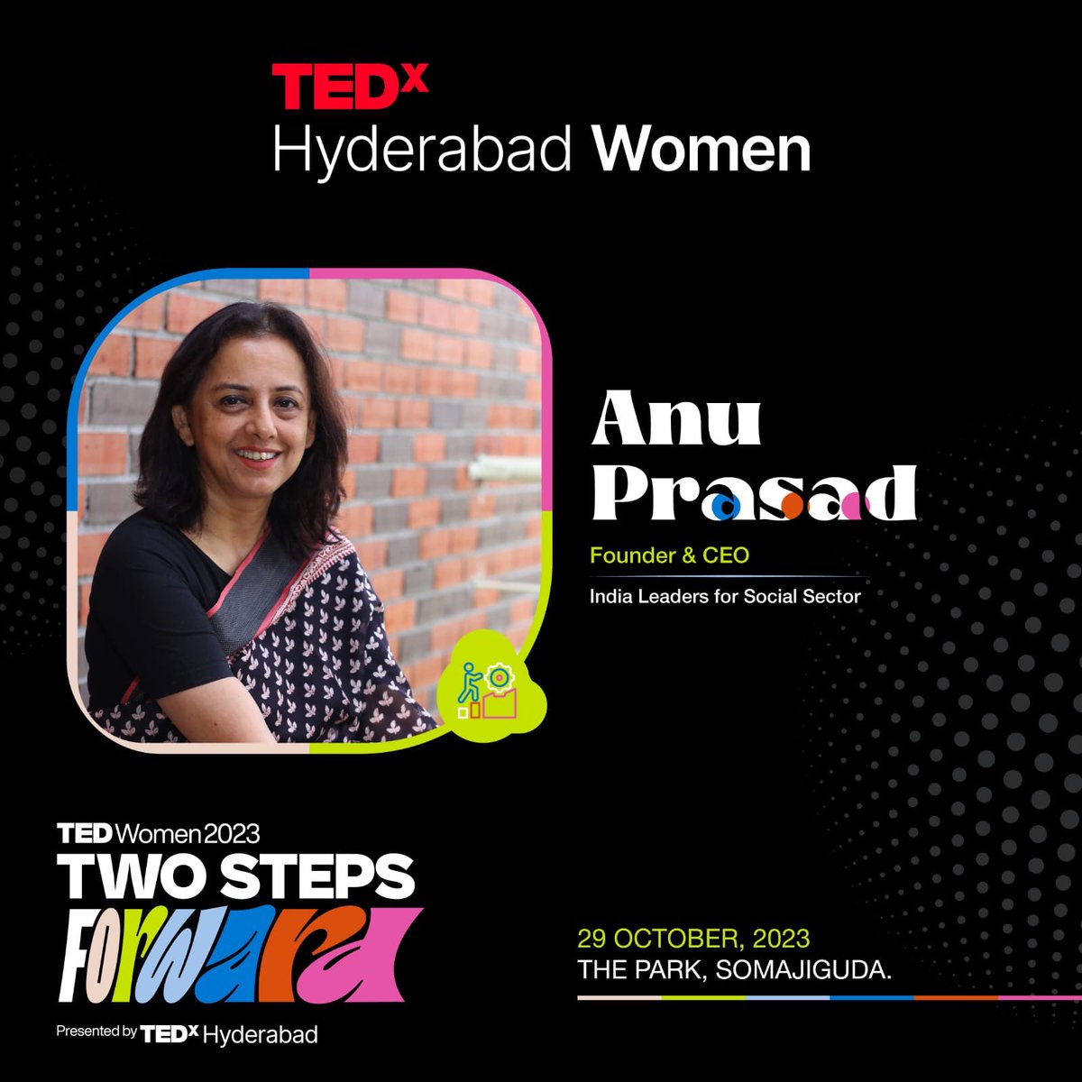 tedxhyd's tweet image. Anu Prasad is the Founder &amp;amp; CEO of India Leaders for Social Sector #ILSS working to strengthen India’s social sector thru leadership &amp;amp; talent development. A founding member of YIF &amp;amp; Ashoka University. Anu has held leadership roles at Amex &amp;amp; TNT. #ted #tedx #tedwomen #leadership