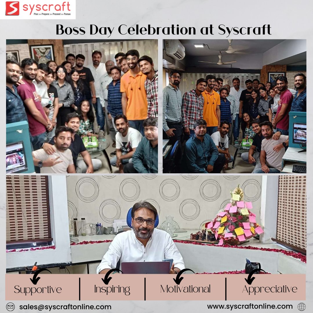 🏆💼👔
.
.
.
.
.
.
.
#BossDay #Leadership #SyscraftFamily #dayforboss #boss #bossday #bossday2023 #celebration #teambonding #officeteam #officecelebration #officecelebration🎉 #Syscraft