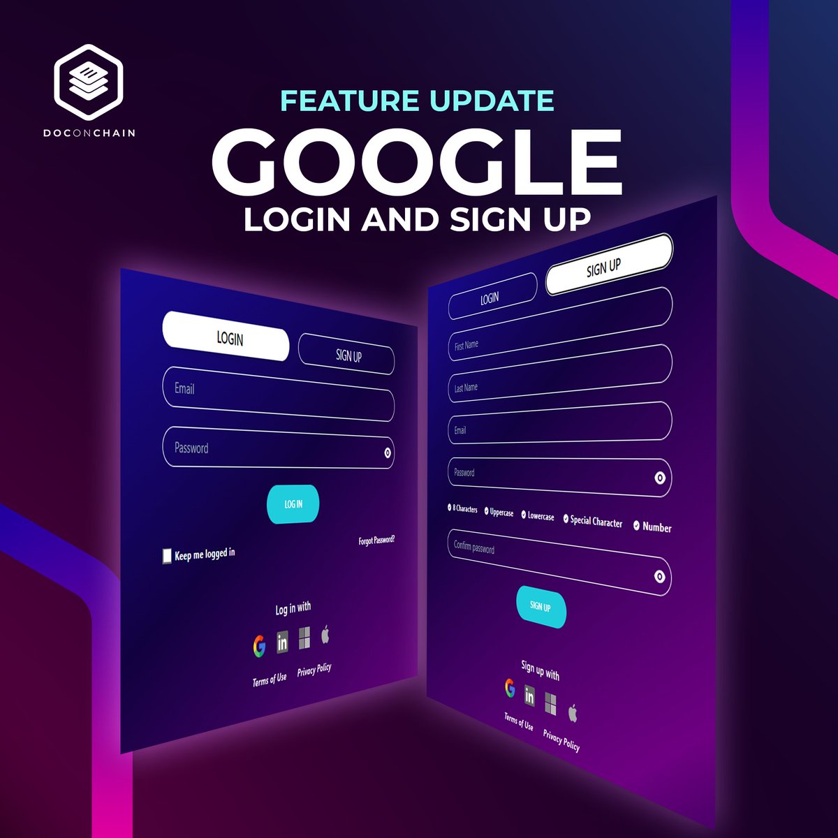 doconchain's tweet image. Sign up and log in to DOCONCHAIN easily using your Google account!
Try it out for FREE: doconchain.com
#SecuringYourDigitalWorld #blockchaintechnology #filesecurity #trustrevolution #DOCfeatureupdate