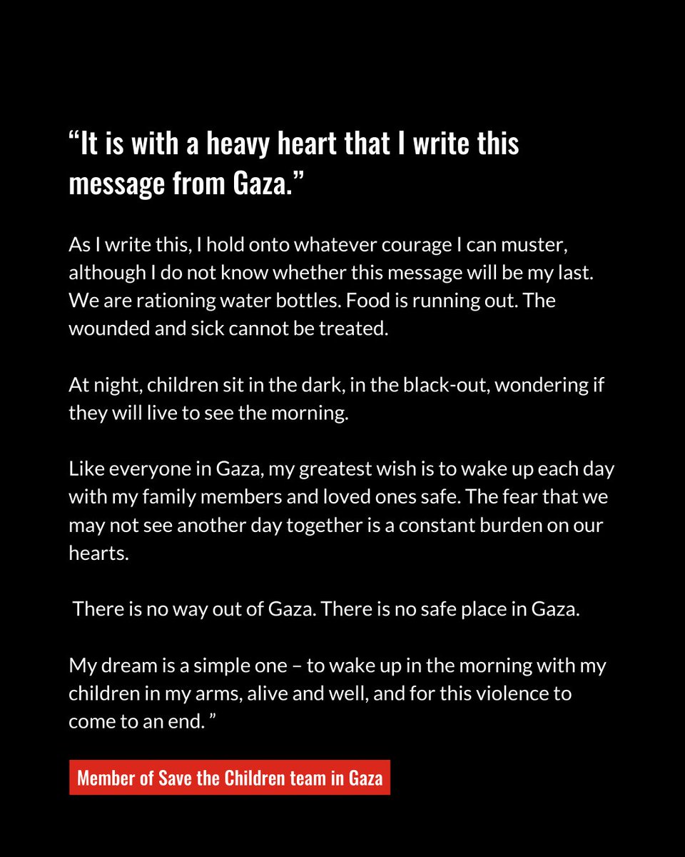 "As I write this, I hold onto whatever courage I can muster, although I do not know whether this message will be my last." - A message from a Save the Children staff member in Gaza.

At least 724 Palestinian children have been killed in Gaza, and three in the West Bank, and