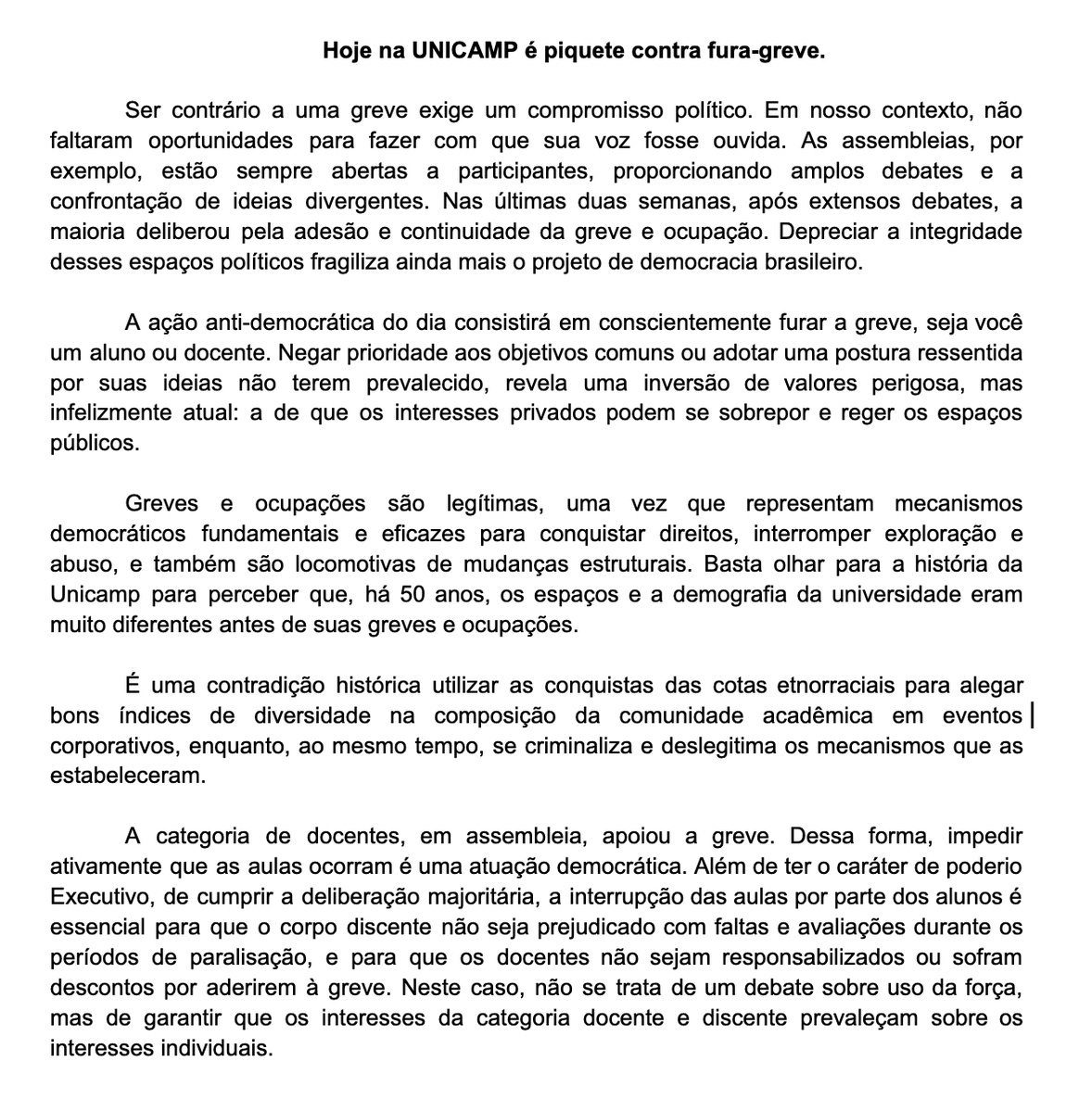 ocupaIMECC's tweet photo. respeite as decisões democráticas. https://t.co/AZF1IpTwMH