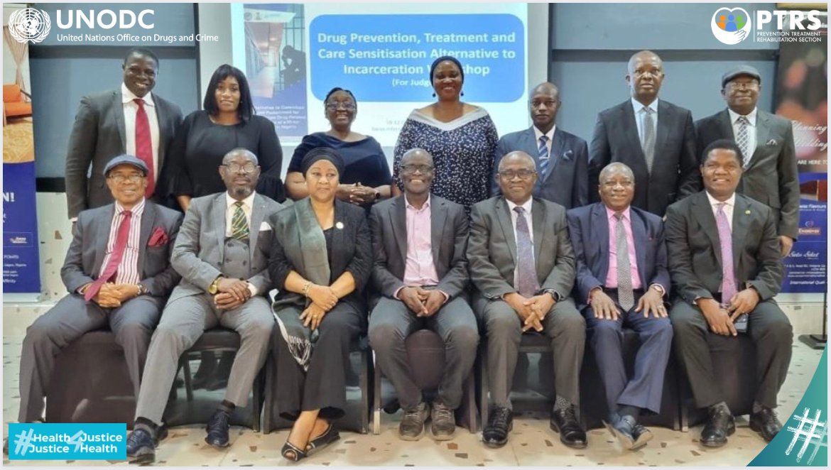 In the framework of global initiative on #Treatment 4 People w/ Drug Use Disorders in Contact w/ the Criminal Justice System: Alternatives to Conviction or Punishment #ATI, @UNODC_Nigeria & @UNODC_PTRS sensitized #judges on #drug #prevention, #treatment & #care #Health4Justice