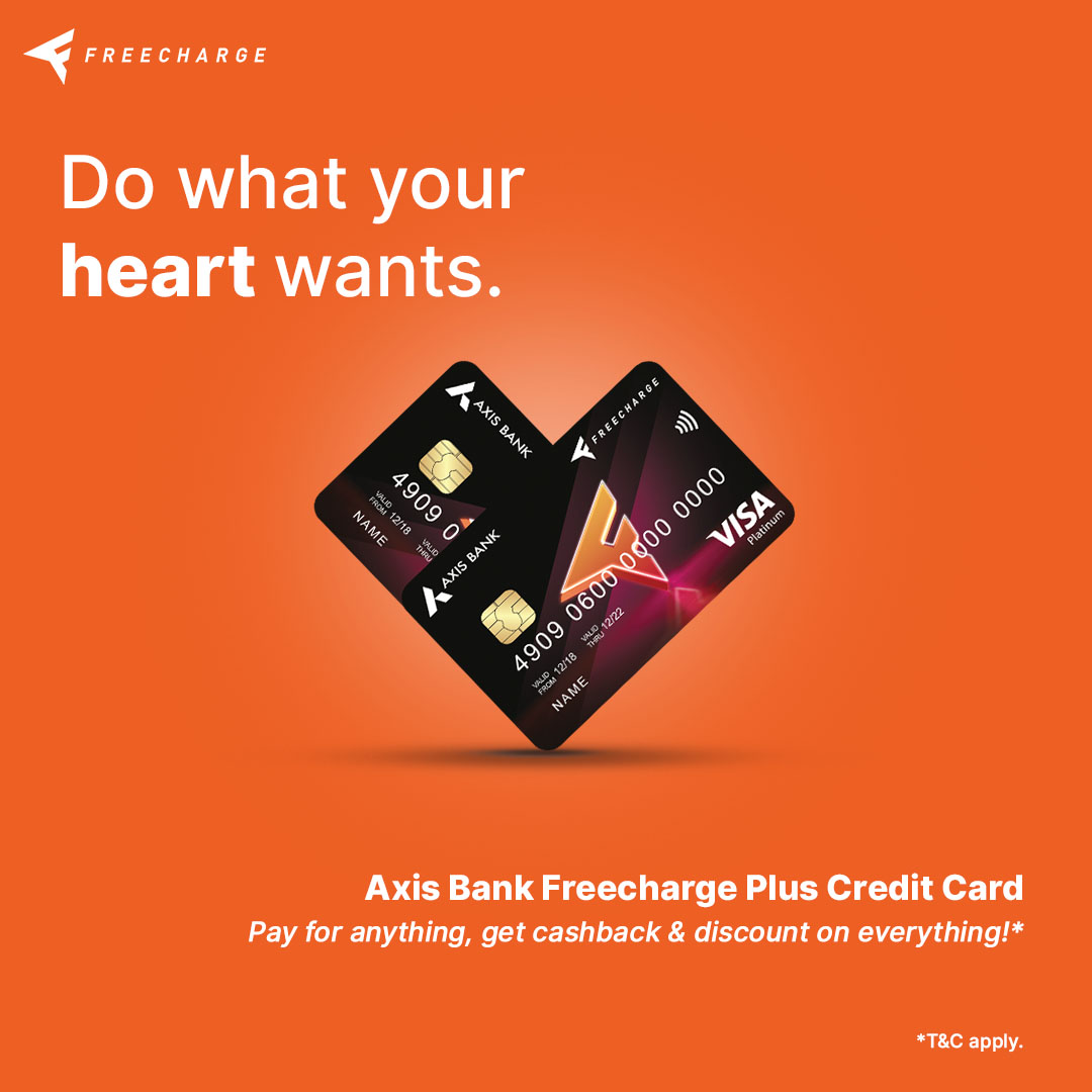 Freecharge's tweet photo. We found the key to your heart: A credit card that grants all your desires. <3
Apply for Axis Bank Freecharge Plus Credit Card at zero joining fee.
.
.
#TakeChargeWithFreecharge #Freecharge #AxisBankCreditCard https://t.co/vy6zOl7RdZ