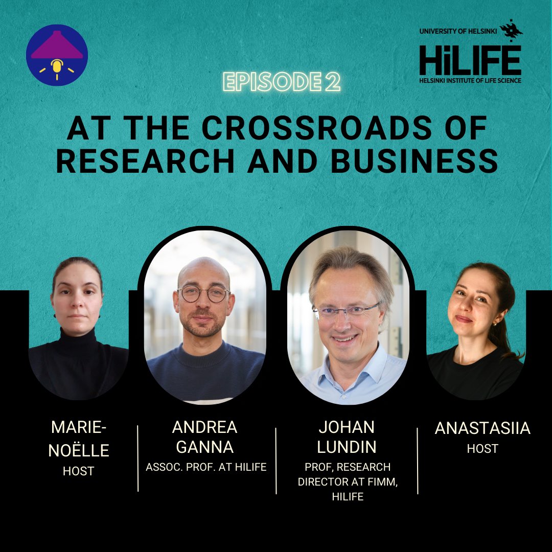 The Science Basement Podcast (@scibasementpod) on Twitter photo Welcome to 2nd episode with @HiLIFE_Helsinki. Andrea Ganna (<a href="/andganna/">Andrea ganna</a>) and Johan Lundin (<a href="/jelundin/">Johan Lundin</a>) share their insights on translating research into business. Listen on SoundCloud bit.ly/451X04c
Spotify spoti.fi/3rRwIAO
Apple Podcasts apple.co/3M4xRps Welcome to 2nd episode with @HiLIFE_Helsinki. Andrea Ganna (<a href="/andganna/">Andrea ganna</a>) and Johan Lundin (<a href="/jelundin/">Johan Lundin</a>) share their insights on translating research into business. Listen on SoundCloud bit.ly/451X04c
Spotify spoti.fi/3rRwIAO
Apple Podcasts apple.co/3M4xRps