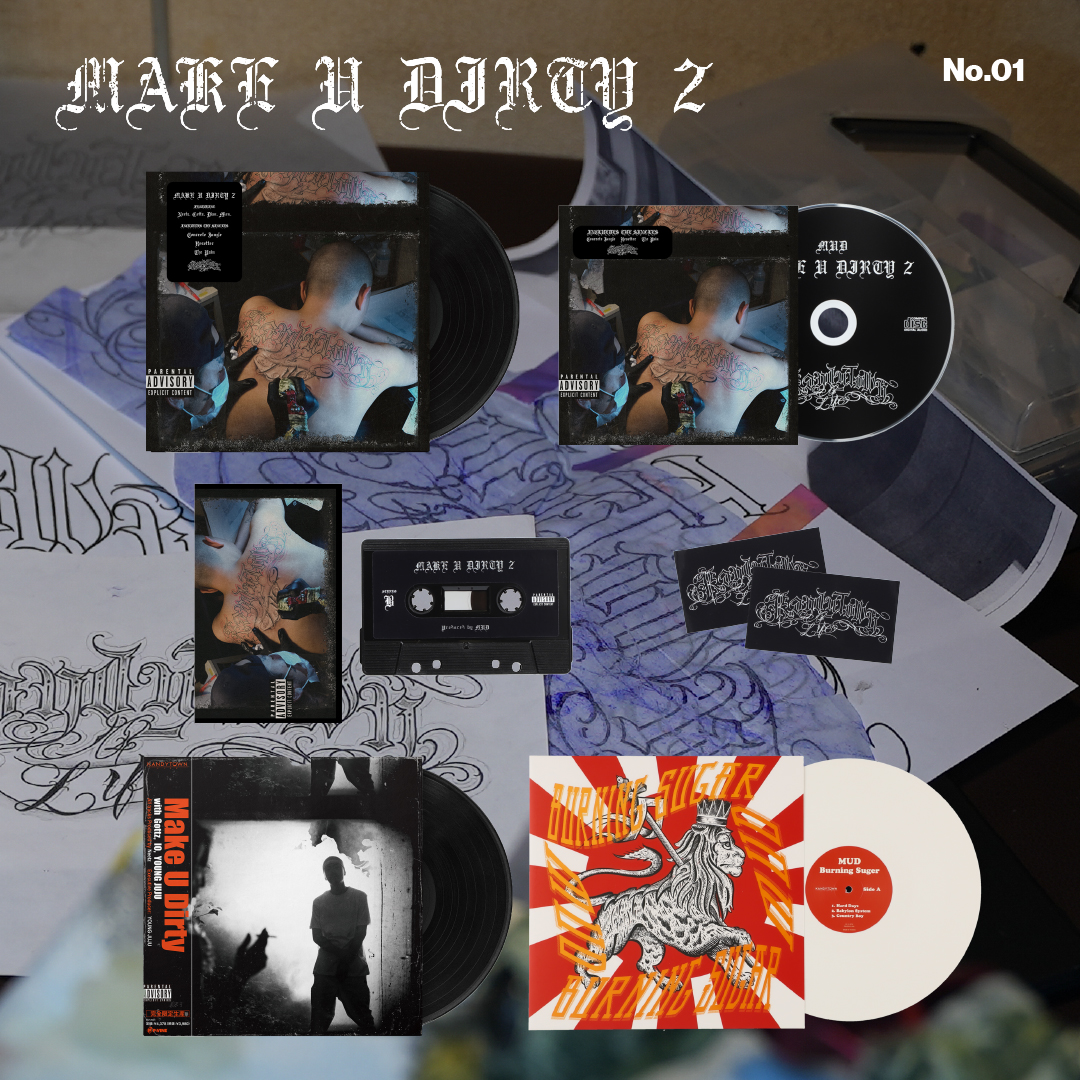 Gottz_N_MUD's tweet photo. MUD 2ndアルバム「MAKE U DIRTY 2」がレコード、カセット、CDで限定リリース。同時にTシャツなどのマーチャンダイズも発売決定！

・発売日
2023年10月17日（火） 21時
https://t.co/w1LiwQOEtL https://t.co/KqKsAeMdQ9