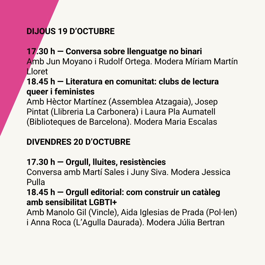 EscriptorsAELC's tweet photo. 👀 Amb un programa sobre literatura LGTBI en llengua catalana per a tots els gustos! https://t.co/INpJE4Rwks