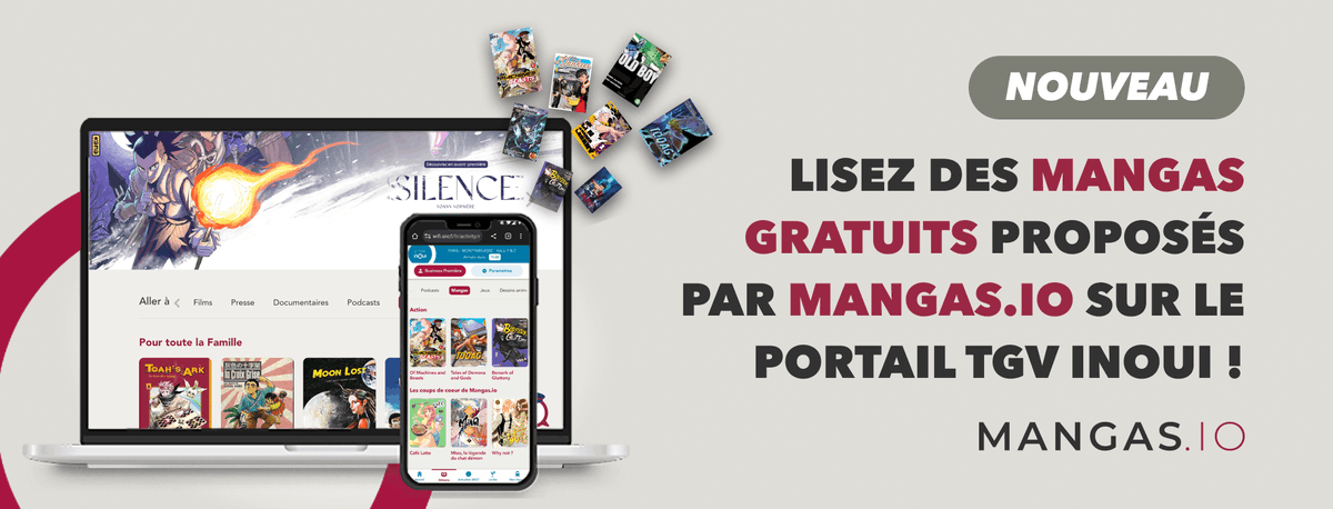 io_mangas's tweet photo. On a une grande nouvelle... Et c'est une première en France ! 👀
Découvrez dès maintenant une 50aine de nos mangas à bord des @TGVINOUI, le transporteur de @SNCFConnect ! 😍
C'est un truc de fou !! Vos mangas préférés vous suivent partout, y compris pendant vos trajets en TGV 🤩 https://t.co/Ryey7hvzv1