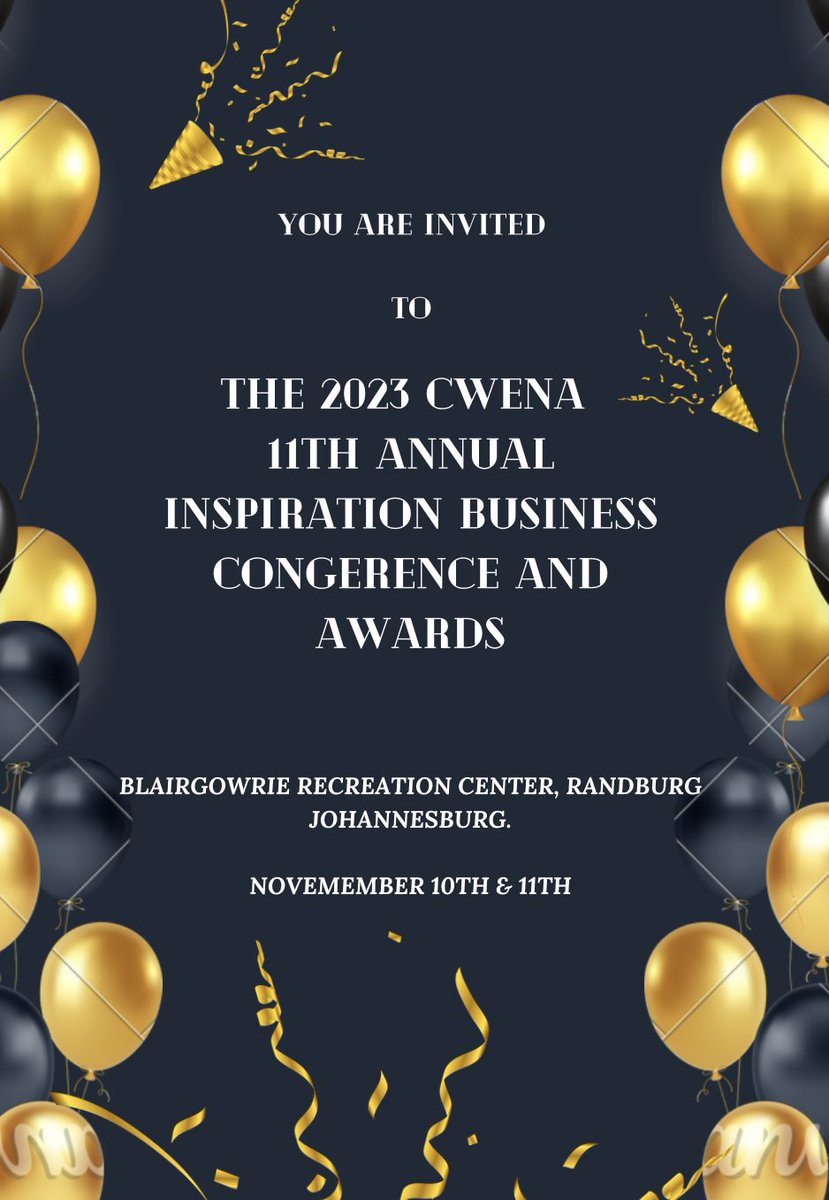 cwenaorg's tweet photo. Conference= R500 
Gala Dinner &amp; Award =R500 
Conference and Exhibition= R800 Conference+ Exhibition + Gala Dinner &amp; Award = R1200 
Group Booking of 10 People Gala Dinner&amp; Award = R4000

Please click on the below to register 

https://t.co/GBrroRZWox

#galadinner #TogetherWeCan https://t.co/XSHWRqVplL