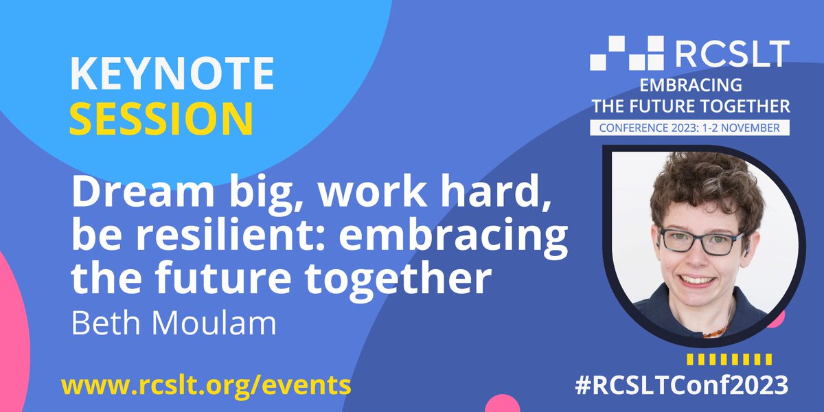 RCSLT's tweet photo. We're delighted to have @beth_moulam close #RCSLTConf2023 with a keynote on how we can engage &amp; support #AAC users throughout their lives. 

As an AAC user herself, Beth's ongoing support for others who use AAC to communicate is truly inspiring.

https://t.co/prsUhufOUH #SLPeeps https://t.co/yG6ohdnme9
