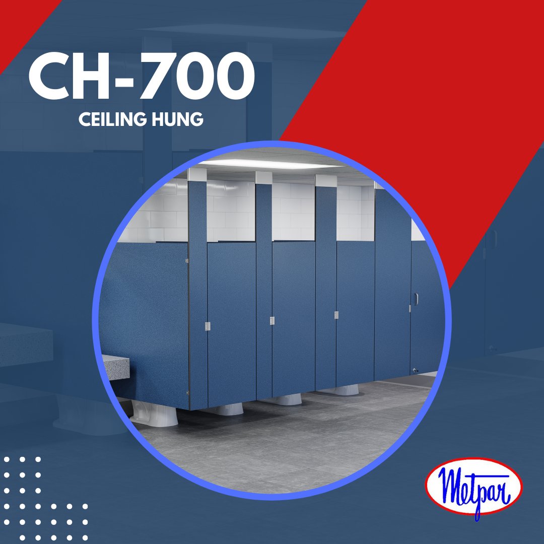 metparcorp's tweet photo. A popular design option is Metpar's CH-700 Style. CH700 provides durability and unobstructed floor space that allows for maintenance and easy cleaning. Offering clean lines to work with any design aesthetic. https://t.co/VzhJK8vn1G #metpar #ceilinghung #toiletpartitions https://t.co/YnIZyZ7AT9