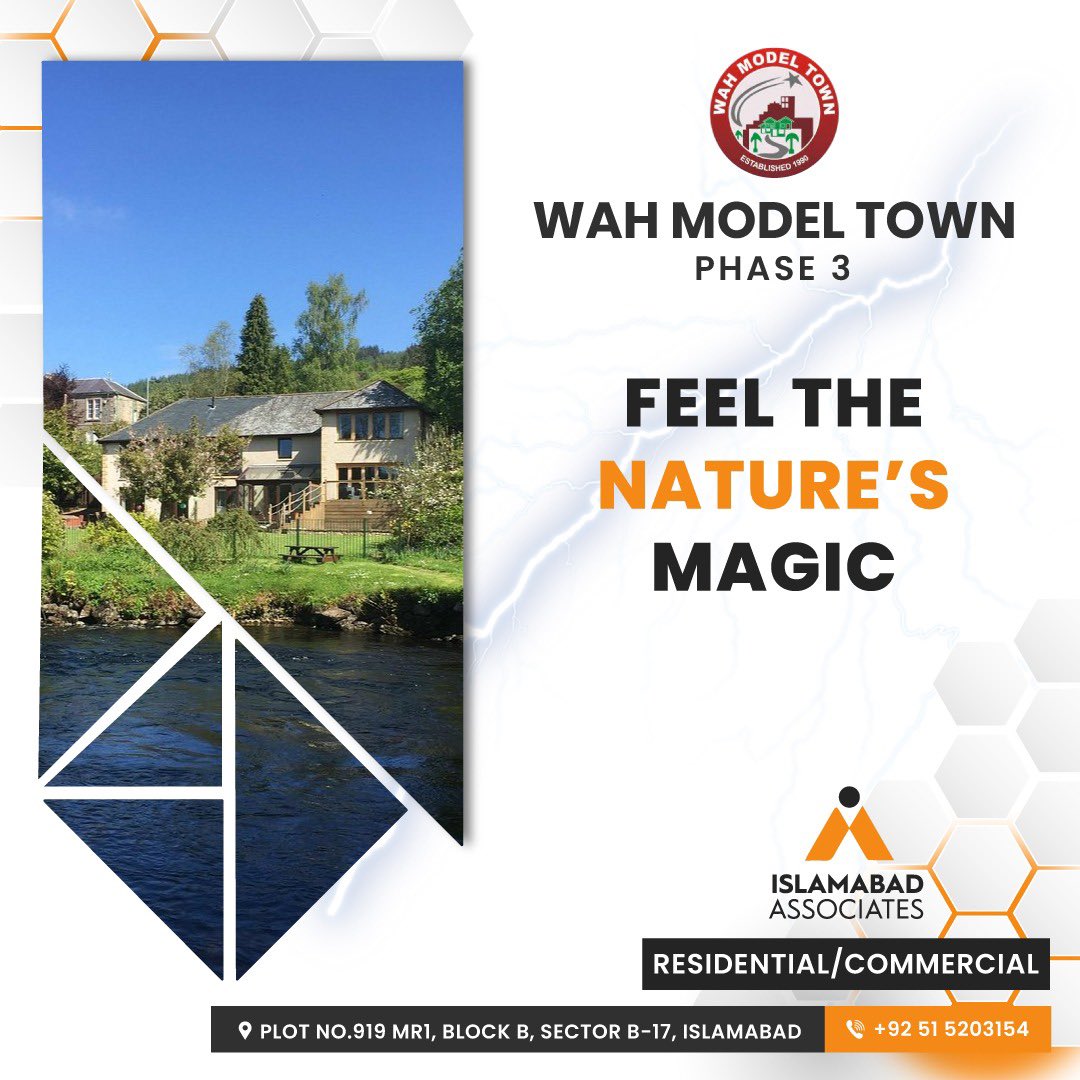 Discover eco-friendly living in Model Town Phase 3! Riverside plots, 24/7 security & serene views. Brought to you by Islamabad Associates. 🌳🏡📞0333106801 
#EcoLiving #RiversideBliss #IslamabadAssociates