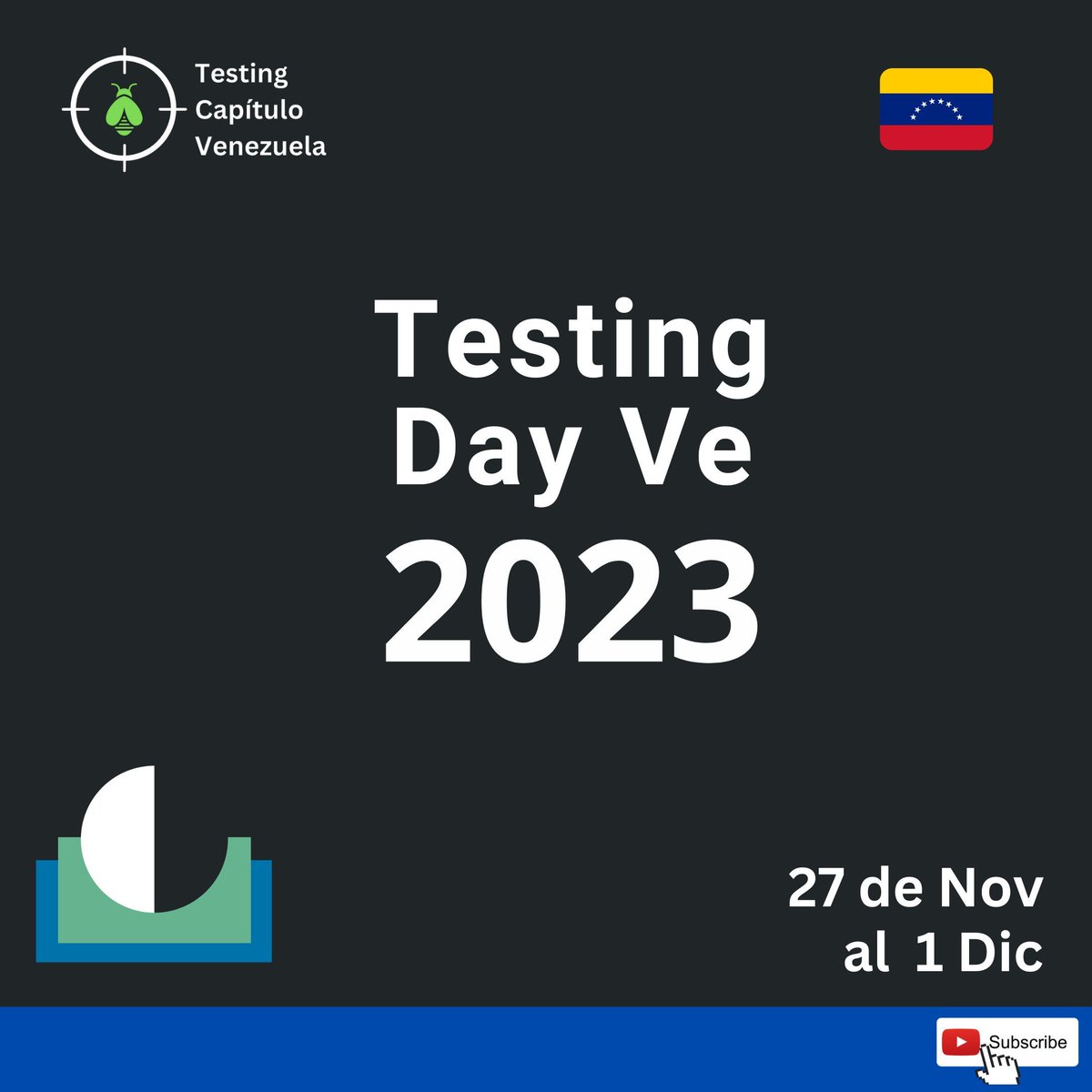 TestingVe's tweet photo. Un Testing Day es un evento para promover el conocimiento y la práctica de las pruebas de software. En este 2023 venimos con el Testing Day Ve. Es el evento líder en Testing y Calidad de Software en Venezuela. 
#tcv2023
#testingdayve
#teamqavzla
#testingcapitulovenezuela https://t.co/F02rQkGxOr