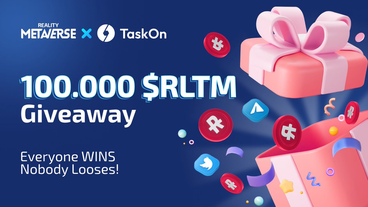 🔥 Everyone WINS, nobody looses! 
Each participant WINS from 1 to 15,000 $RLTM tokens!

In total, we're giving away 100,000 $RLTM in collaboration with <a href="/taskonxyz/">TaskOn | Ultimate Web3 Community Growth Platform</a>! Additionally, you can WIN one of the 150 Reality NFTs. Reality NFTs generate daily royalties for you in $RLTM tokens