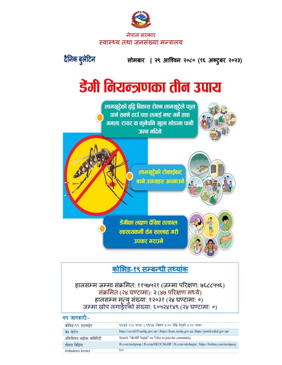 Daily Bulletin_16-10-2023_on Health Sector Response (In the Nepali Language)