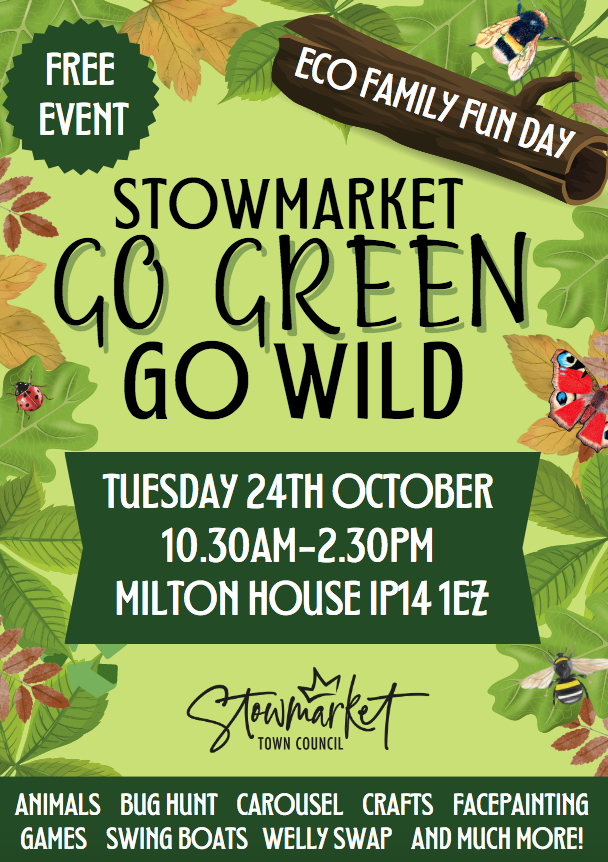 #Stowmarket Go Green Go Wild – free family fun day on Tuesday 24 October: tinyurl.com/3dxvffb5 Have a great half term break everyone!