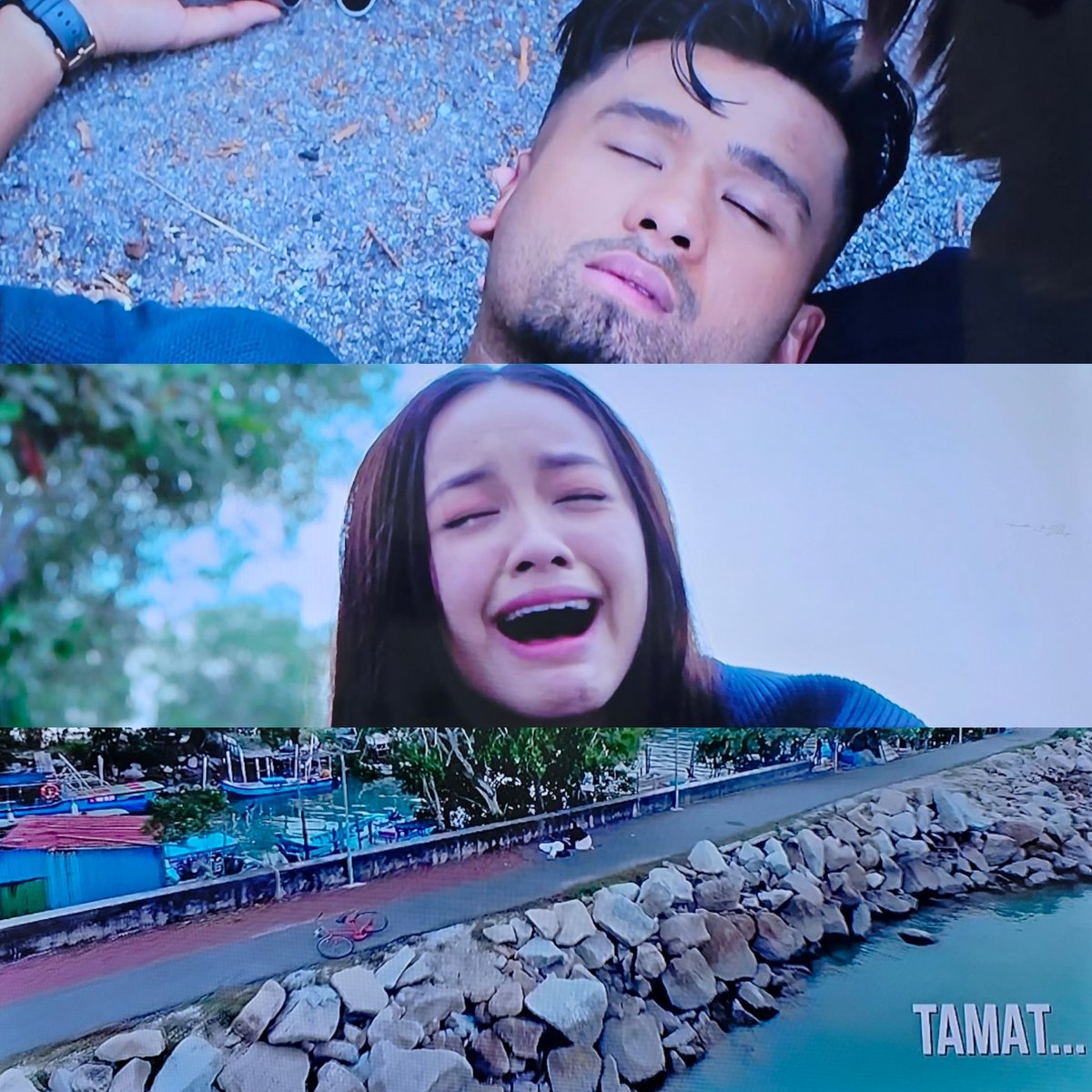 edtvmalaysia2's tweet photo. Aleen gika (gila seketika) nak langgar Nuha, Nuh selamatkan, Nuh yang kena langgar. Tamat drama #LuruhnyaBungaCinta lakonan @traciesinidol_official @redzarosli Sedih juga hujung-hujung drama ni tadi. #ulasanedtv https://t.co/4T2oOKMWd8