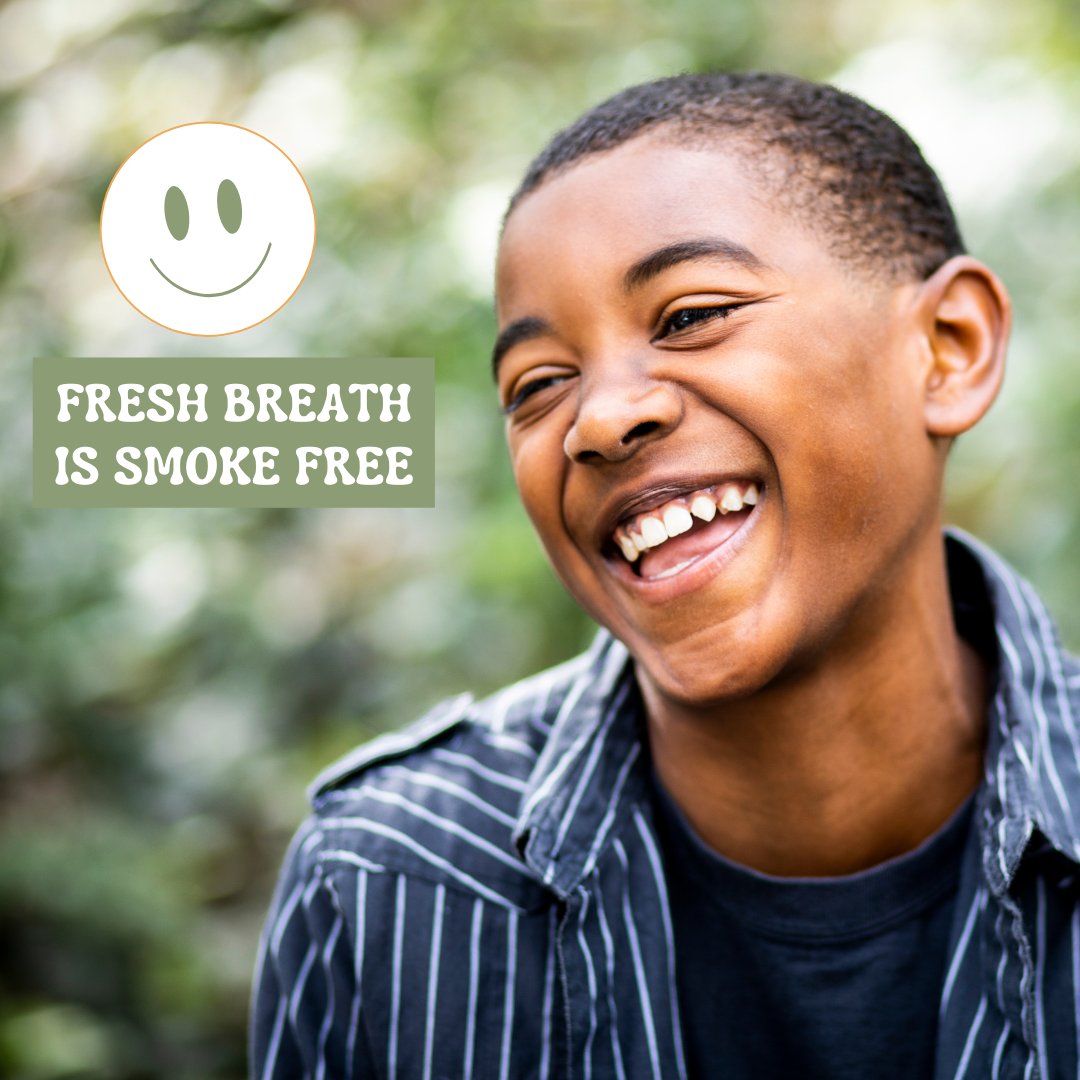 It's National Dental Hygiene Month! Remember, nicotine and tobacco create ugly side effects in your mouth and smile. Fresh breath is smokefree. 😁

#NationalDentalHygieneMonth #FreshBreath #OralHealth #SmokeFree