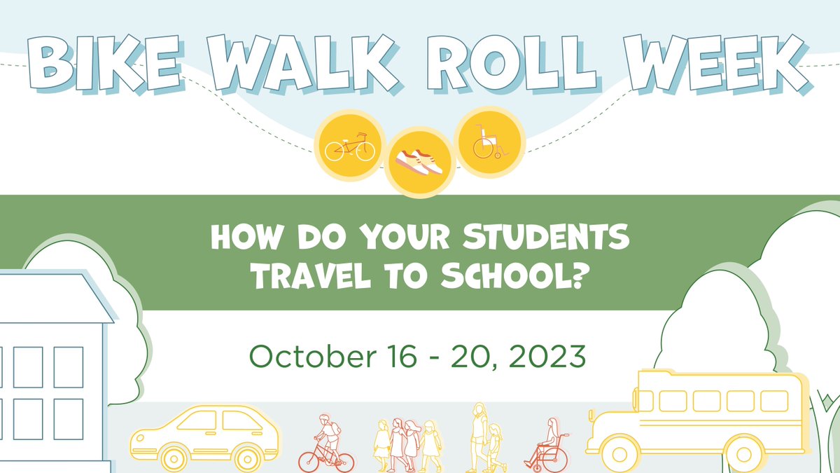 It's #BikeWalkRollWeek! 🚲👟🦽 Start the school day with a 30-second hands-up survey using @BikeWalkRoll! How did your students get to school today?🖐️📊 Take the survey👉 buff.ly/3qH8ZMx #ActiveTransportation #StudentTransportation