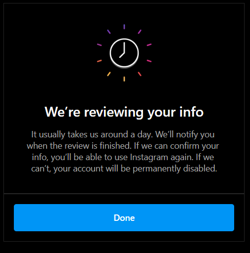 wiravira8's tweet photo. @instagram  Hi, when can I use my Instagram account again? How long does It take to review? I need my account for Twibbon and assignments for the student organization. Thank you. https://t.co/dmgyZONtuq