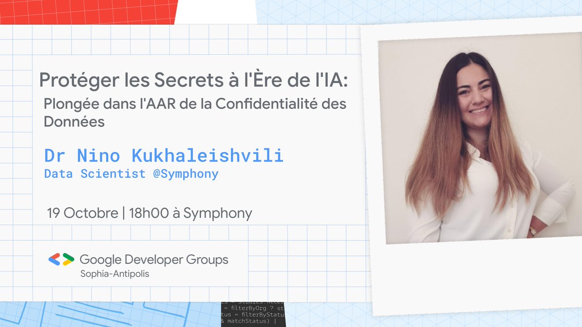 🚀 Dernière ligne droite avant le talk et l'apéro du GDG Sophia-Antipolis Jeudi soir !

Venez parler d'IA et de protection des données avec nous et échanger ensuite autour d'un verre. 🍻

Inscription : lnkd.in/eVFh3x9m

#gdgsophiaantipolis #AI #dev #googledevelopers #tech