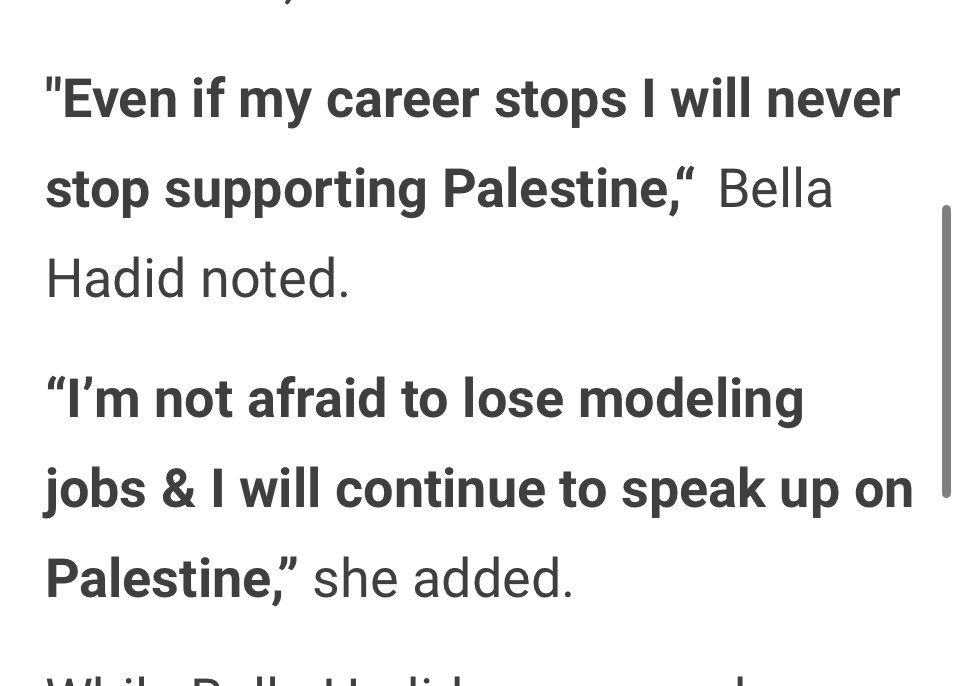 Even if my career stops I will never stop supporting Palestine: Bella Hadid