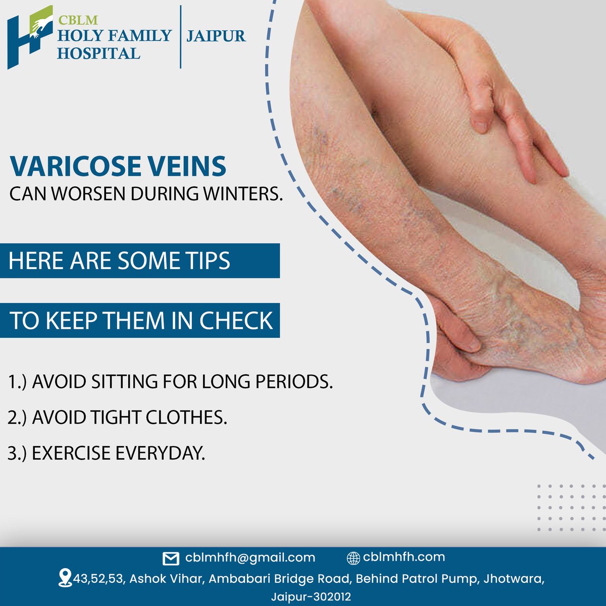 CBLMHFH's tweet photo. Taking steps towards healthier legs with the advanced varicose veins treatment at CBLM Hospital.
⚡️Visit:- https://t.co/IOxgISgV54
#varicoseveins #LaserTreatment #VascularHealth #varicoseveinslasertreatment #varicoseveinssurgery #doctor #hospital #CBLM #Jaipur https://t.co/F9EYwMI5DO