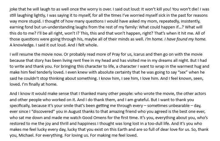 azirababe's tweet photo. dear @michaelsheen ,
signed: someone you pretty much saved💛

ps. this letter is from weeks ago. i rewatched the film with my mom now and finally finished it. she couldn't stop saying how good it was and how phenomenally talented you are. i couldn't stop agreeing.❤️‍🩹 https://t.co/Y320TFASpD