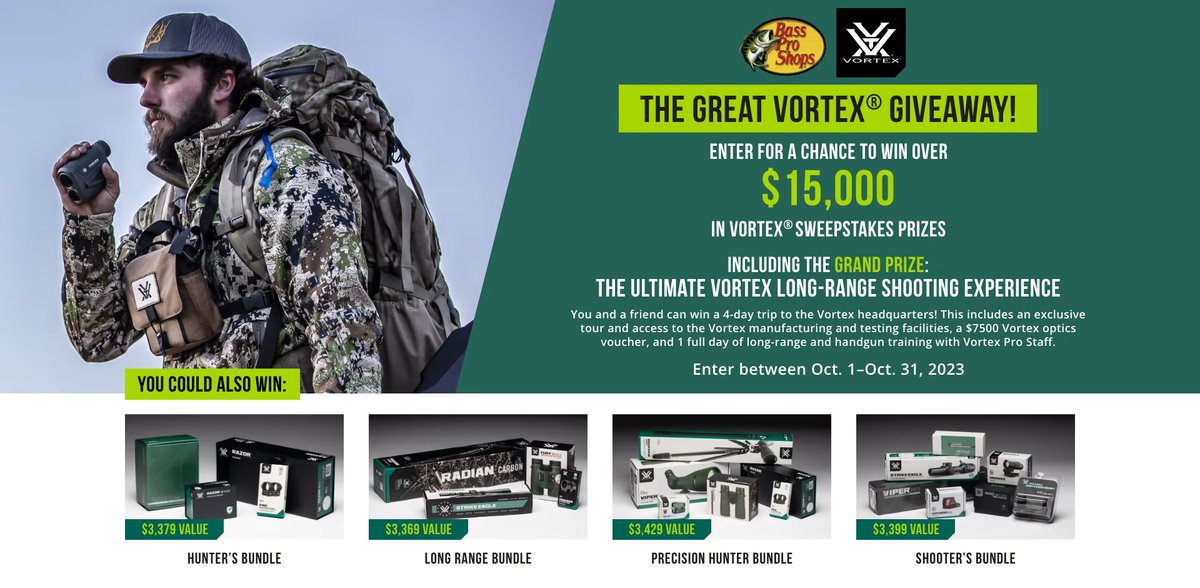 Bass Pro Shops Cabela’s Vortex Month Sweepstakes

Retweet for Save Money Tweets.

Tag 2 Friends, Follow <a href="/CouponCodeOn/">CouponCodeOn.com</a>

#couponcodeon #discountcode #giveaway #win #ad #ContestAlert #competition #prizes #Sweepstakes 

basspro.com/shop/en/vortex…

veoh.com/users/couponco…