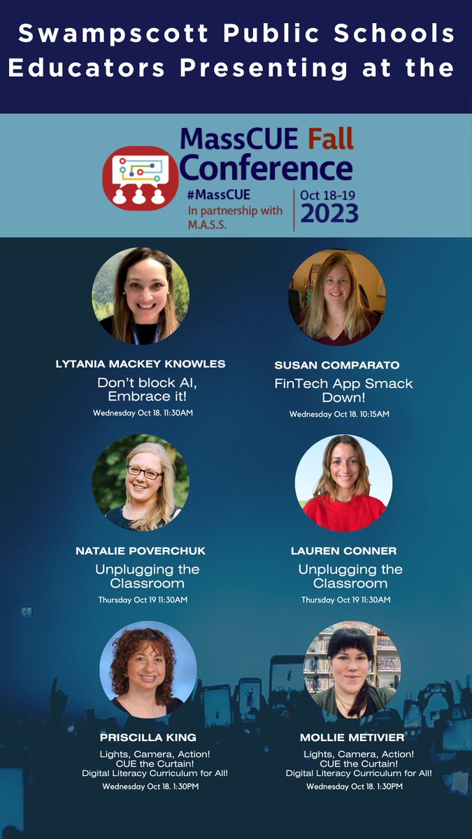 Join the Swampscott educators at <a href="/MassCUE/">MassCUE</a> this year! #masscue23 #massCUE