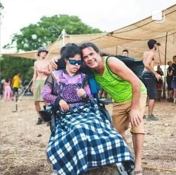 Ruth is a 16-years-old Israeli with cerebral palsy and has to be fed through a gastrostomy tube. She was with her father Arik at Nova peace music festival because she loves music. 

Arik was seen carrying his daughter Ruth with Hamas terrorists chasing them down. 

They’re now