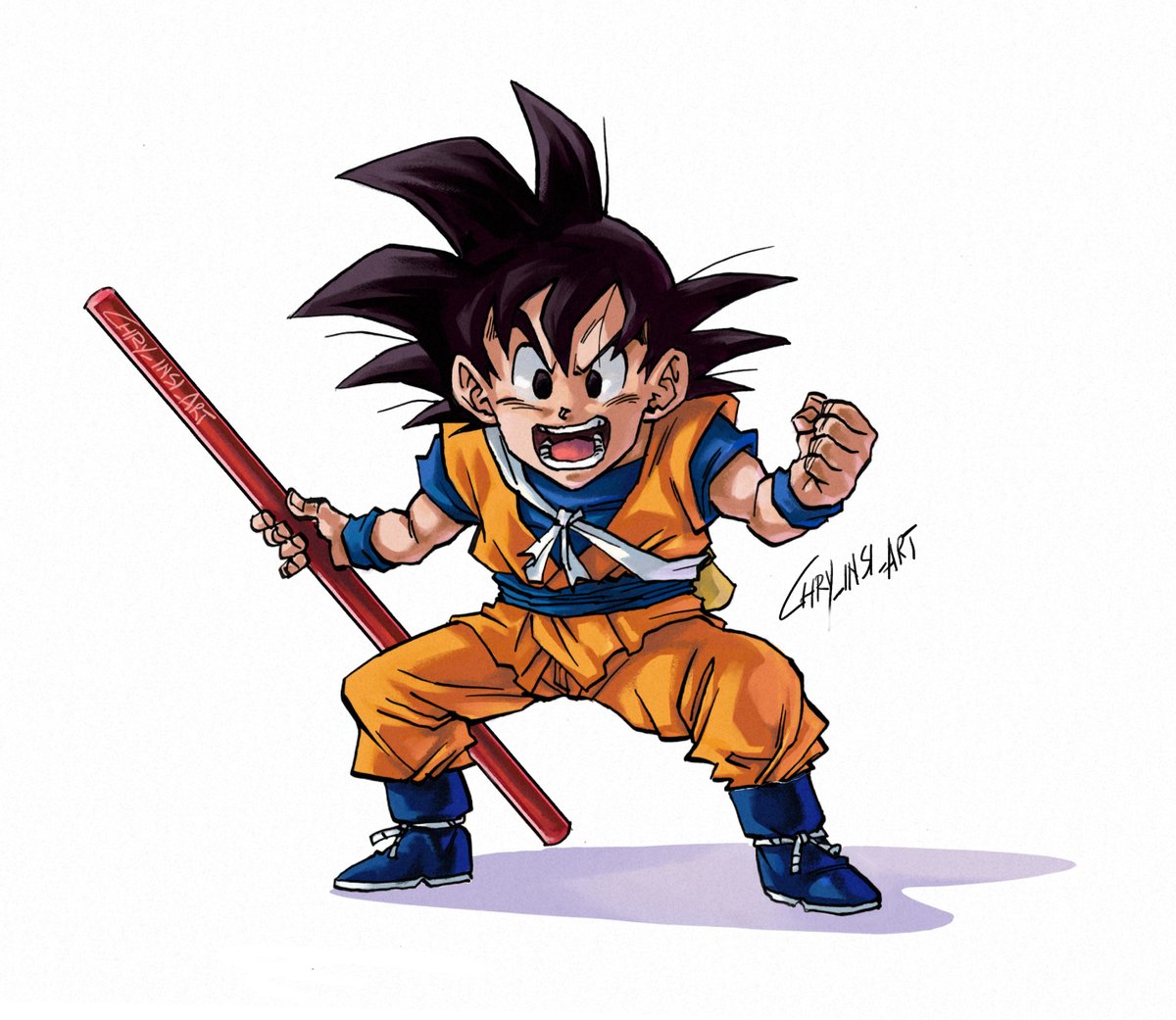 Little Goku #DragonBallDaima 
- Lineart made on paper with G-Pen🖋️
- Digital Color🎨