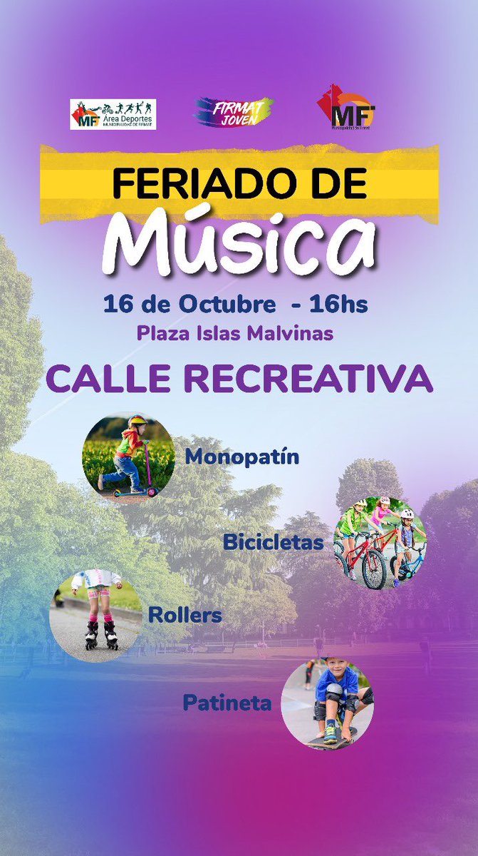 Hoy Lunes feriado 🙌🏻
Los esperamos en Plaza Malvinas 📍
Desde las 16 hs ⏰
Trae el 🧉, la reposera y veni a disfrutar de este hermoso clima!