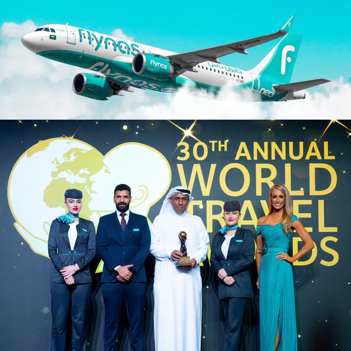 SAviation_ENG's tweet photo. A new achievement for Saudi Arabia in 2023, #Flynas is crowned the best low-cost airline in the Middle East for the ninth consecutive year according to the (World Travel Awards) organization! 💚✈️

#SaudiArabia #Saudia  #السعودية_بالانجليزي #Flynas https://t.co/GVLFJVGAcs
