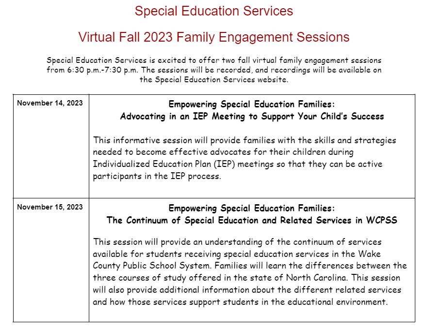 WCPSS Special Education Services tweet media